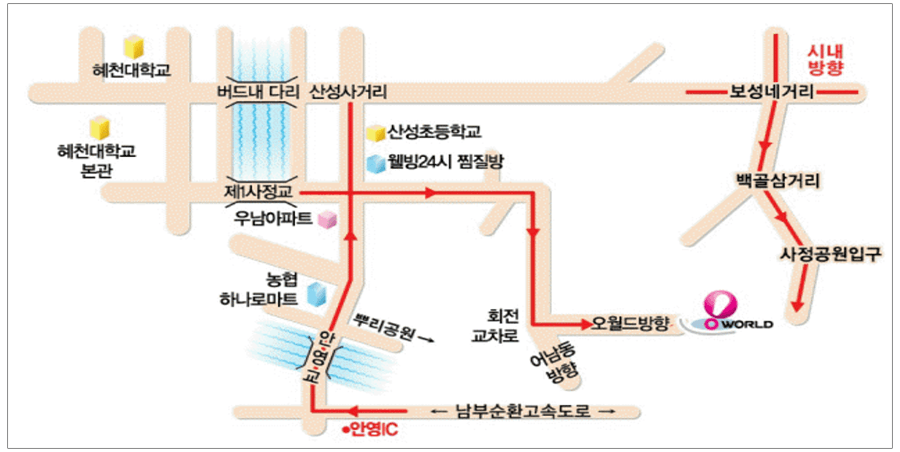 대전오월드 지도